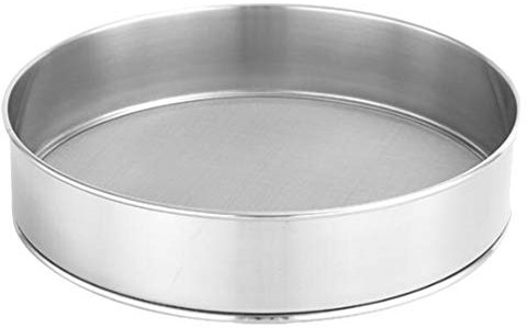 Hemoton - Setaccio per Farina, in Acciaio Inox, 25 cm, Acciaio Inossidabile, Argento, 30 × 30 cm