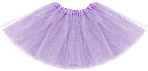 PEGASUS Gonna di Tulle Bambina 32 cm Vari Colori Accessorio Danza Recite Feste Party Carnevale (Lilla)