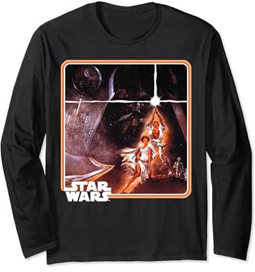 Star Wars Classic Epic A New Hope Poster Framed Matte Finish Langarmshirt