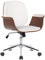 CLP Fauteuil de Bureau Kemberg avec Coque en Bois Et Revêtement Similicuir I Dossier Assise Rembourrés I Piètement Métal, Couleur:Noyer/Blanc