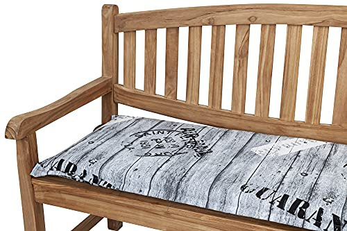 Kettler Polen KETTtex 0778 Auflage Gartenbank Florence 110 cm grau Schrift Stempel 110x50x6 cm Sitzpolster