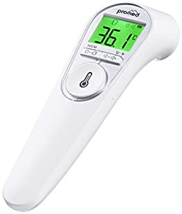Promed Infrarot Thermometer, Berührungsloses Fieberthermometer Stirn für Babys und Erwachsene, Temperaturmessgerät IRT-80, Digitales Fieberthermometer Großes Display