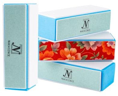 Bloque pulidor de uñas, limas y pulidores de uñas de 4 vías, kit de pulido y brillo de uñas – Mini pulidor de uñas natural de 3 pasos para manicura profesional, cuidado de uñas DIY o salón de uñas,