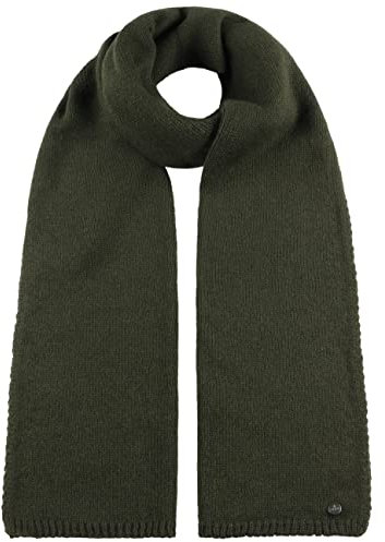 LIERYS Merino Kaschmir Strickschal Damen/Herren (180 x 30 cm) - Wollschal mit Merinowolle und Kaschmir - Winterschal Made in Germany - Gestrickter Schal Herbst/Winter oliv (oliv)