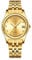 JewelryWe Damenuhr Quarz Analog Partner Freundschafts Armbanduhr Datum Kalender Edelstahl Armband Damen Uhr mit Beleuchtenden Zeiger und Strass goldem Zifferblatt, Geschenk für Frauen Mädchen, Gold