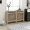 HOMIUSE Heizkörperabdeckung 152x19x81.5 cm Heizkörper Abdeckung Verkleidung Heizkörperverkleidung Modernes Lattenförmiges Design Heizung Abdeckung Braun Radiator Cover für Wohnzimmer Braun MDF