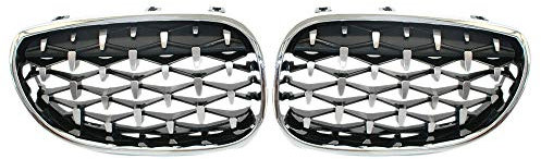 Juwaacoo Kühlergrill Nieren Chrom Diamond Style für - 5er E60 E61 5er 520I 535I 550I 2004-2009