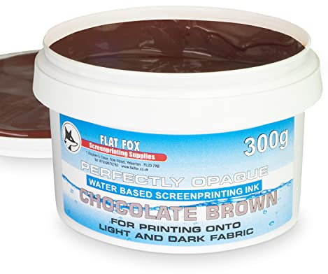 Flat Fox Tintas opacas a base de agua para serigrafía (marrón, 300 g)