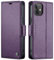 QLTYPRI Wallet Case for iPhone 12/iPhone 12 Pro, Premium PU Leather Magnetic Flip Folio Case with RFID Blocking Card Slots Kickstand Shockproof Protective Phone Cover - Purple