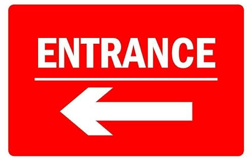 Pfeilschild mit Aufschrift Eingang Links, selbstklebend, 600 mm x 400 mm