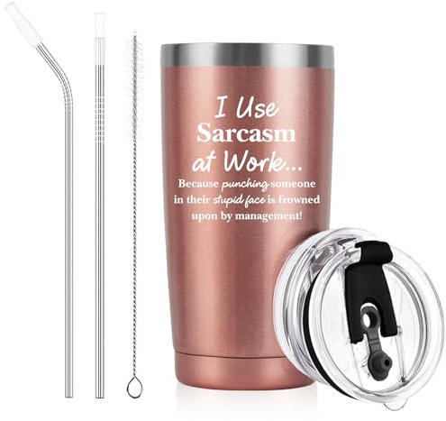 Livole Funny Gifts for Women, Colleagues, Friends, Her, Christmas Presents for Women, Funny Work Mugs, Ladies Gifts Ideas, Sarcasm Mug, 20oz Stainless Steel Coffee Mug Travel, 600ml Thermal Tumbler