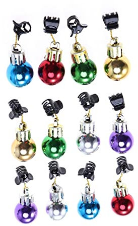 CHILDWEET 30st Gesichtsbart Dekoration Weihnachtskugel Bart Schnurrbart Weihnachtsschmuck Verzierungen Aus Bartkugeln Bunter Bartschmuck Weihnachtsbart Jingle Bell Helles Licht Requisiten