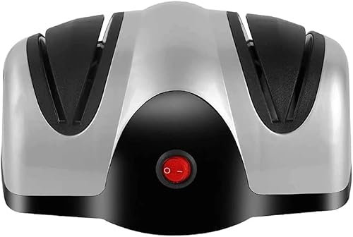 CAFFIA Affûteur de couteaux électrique professionnel , 2 étages, affûteur de couteaux électrique professionnel , Aiguiseur de couteaux électrique for couteaux droits et dentelés Abrasifs diamantés Con