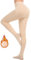 Jiuday Thermo Strumpfhose Damen Winter Thermostrumpfhose Fleece Gefütterte Strumpfhosen Winterstrumpfhose Hohe Taille Ultraweich (Fleece Mit Füß-Beige,M)