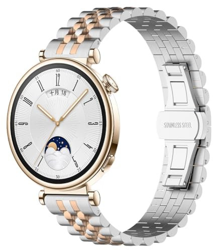 Zohmuly Cinturino Compatibile con Huawei GT 4 41mm, Cinturino in Acciaio Inossidabile da Adatto per uawei GT 4 41mm