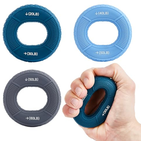 Handgriffstärker, Griffkrafttrainer, Fingertrainer, Silikonringe für Muskeltraining, Sport, Klettern, Finger-Rehabilitationstraining, Hand- und Handgelenkmuskeltrainer, Stressabbau, 5