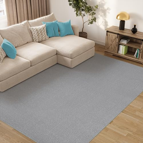 TAPISO Mono Teppich Kurzflor Indoor Outdoor UV-beständig Hellgrau Einfarbig Wohnzimmer Schlafzimmer Kinderzimmer Modern Design ÖKO-TEX 120 x 170 cm