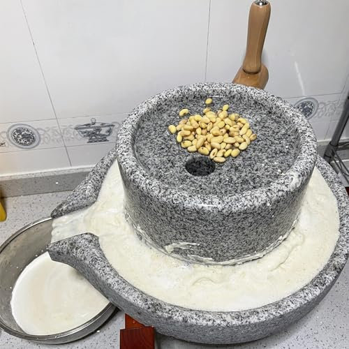 Mulino per Cereali Mulino per Cereali a Pietra Secca/ Umida Granito, Macinacaffè Manuale a Pietra per Cereali, Smerigliatrice Bagnata per Pasta per La Scuola Domestica Fatta a Mano, Fagiolo Orzo Spezi