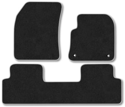 DS 7 (2018+) Carpet Car Mats | Grey Edge Trim Tailored Fit Floor Mats Full Coverage Protection Accessories Easy Clean Anti Slip Made in the UK