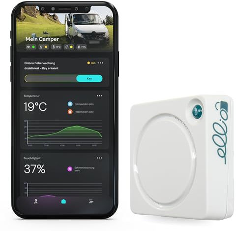 Alarmanlage - nachrüstbar - mit integrierten Sensoren, GPS, inkl. Mobilfunk & Datenvolumen und Mobile App ohne ABO. Geeignet für Wohnmobile, Camper, Van, Boot etc. und auch stationäre Anwendungen.