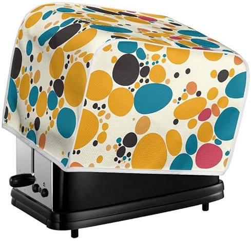 Kuiaobaty Cute Round Dot Toaster Cover for Two Slice Toaster, Cartoon Polka Dot Kitchen Bread Machine Cover Household Appliances Dust Cover Protector
