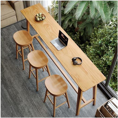 Frühstückstisch-Set mit Hockern für Kneipe, Café, Büro, schmaler Couchtisch mit Esszimmerstühlen, Kneipentisch, Essgruppe für kleine Räume
