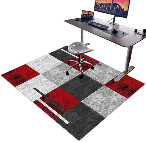 Tappeto Sedia Ufficio, Tappeto Protettivo Salvapavimento Antiscivolo 90 x 140 cm, Tappeto Sedia Gaming, Tappeto per Sedia con Ruote, Tappetino Pavimenti per Parquet e Pavimenti Duri/Piastrelle