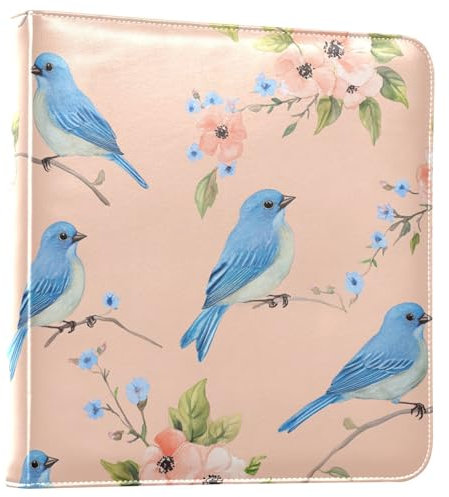 Foiosoh Indigo Wimpelkette Vögel Pfirsich Fotoalbum Bilderbuch für Fotos Selbstklebende Seiten Scrapbook Fotoalben Fotoalben für 15,2 x 20,3 cm