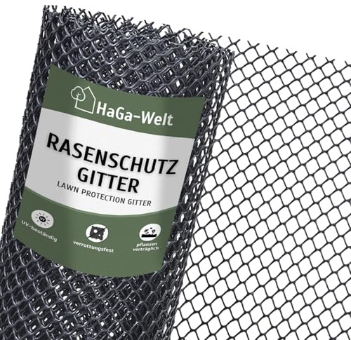 HaGa Rasenschutzgitter 2m x 5m aus Kunststoff - Robustes befahrbares Rasengitter für Garten und Rasenflächen | Einfahrten, Hühnerauslauf & am Hang | Mähroboter-kompatibel