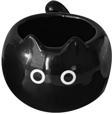 Cutie Tasse en forme de chat – Tasse à thé en forme de chaton siamois | Tasse en forme de chat noir | Tasses en forme de chat noir pour homme | Gobelets à eau mignons en céramique de 210 ml,