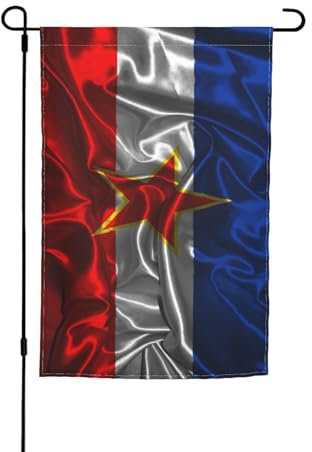 Gartenflagge Flagge Jugoslawiens Im Seidenstil Gartenfahne Wetterfeste Flaggen Top Qualität Fahne Für Wall Innen Außen 30X45Cm
