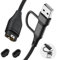 Jurqqer 2 in 1 Multi Charger Cable Compatible for Garmin Watch Charger Cable [1M/3.3FT] Fast Charging Cord Connector for USB/Type C, with 2PCS Dust Plugs