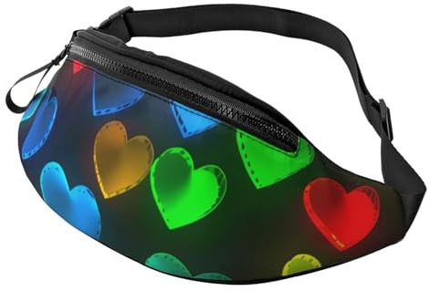 Gürteltasche, verstellbare Hüfttasche, Regenbogen-Herzen, Crossbody-Tasche, Gürteltasche für Damen und Herren