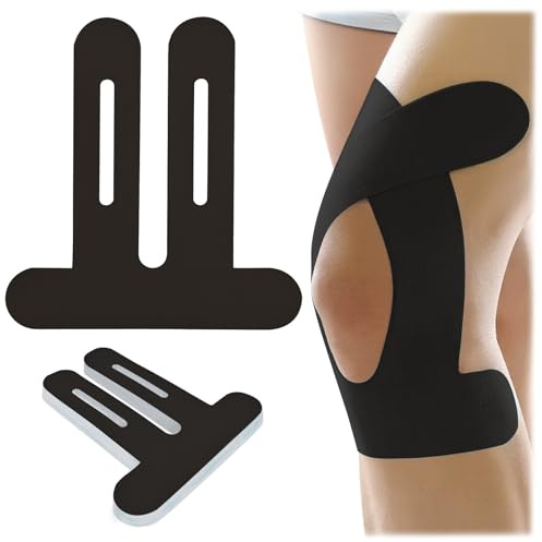 10 Stück knie tape vorgeschnitten,kinesiotapes knie hypoallergen,tape knie Wasserdicht,knie tape superelastisch/stark haftend, 1 Stück schützt das Knie für 4/7 Tage bei allen Sportarten (Nero)