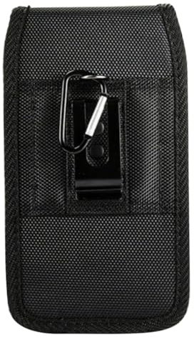 SHINEOFI Sacoche De Ceinture Portable Étanche pour Téléphone avec Clip Et Mousqueton Pochette Verticale Nylon Résistante pour Course Et Activités Extérieures Noir
