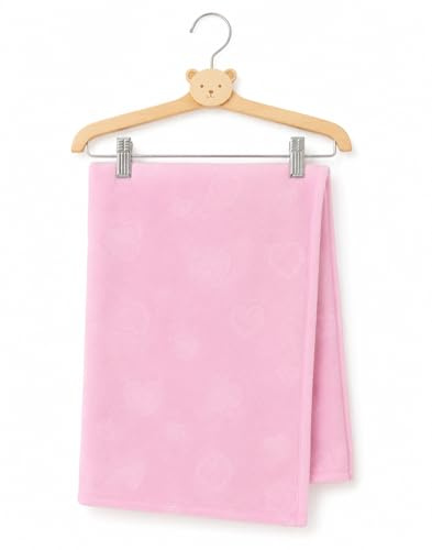 Cozy Baby Blanket – Character Deisgn Plush & Warm Throw for Infant or Toddler, Ideal for Crib, Cot & Stroller | Unisex Baby Gift 75x100cm (Pink)