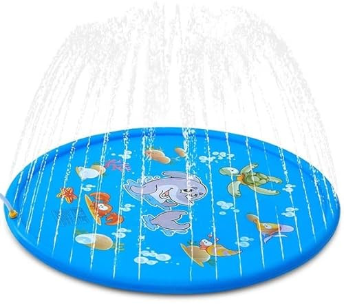 Hominas Splash Pad 170 cm Wasserspielzeug Kinder Play Matte PVC Sprinklerauflage Sommer Spielzeug Outdoor Spielzeug für Kinder Hund Haustiere