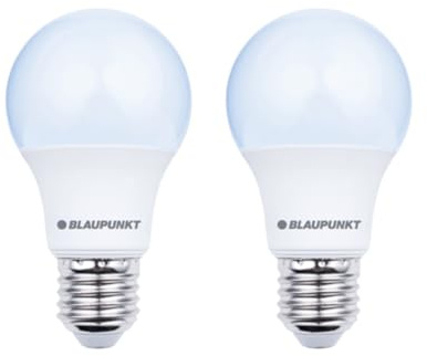 Blaupunkt E27 LED Glühbirne A60 Matt – 9W (entspricht 80W), 900 Lumen, 6000K Kaltweiß, Nicht-Dimmbar, Augenfreundlich & Flimmerfrei – Energiesparende Beleuchtung für Zuhause – 2er Pack