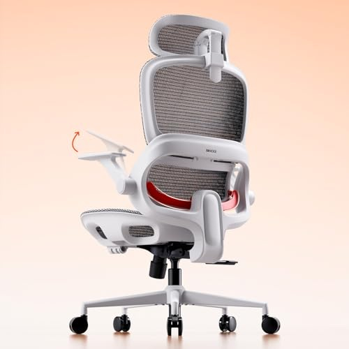 SIHOO B100 Bürostuhl, Bürostuhl Ergonomisch mit Adaptive Lendenwirbelstütze | Ergonomischer Bürostuhl mit Verstellbare breite Kopfstütze, atmungsaktive Vollnetz-Rückenlehne, 3-Stufen-Kippverriegelung