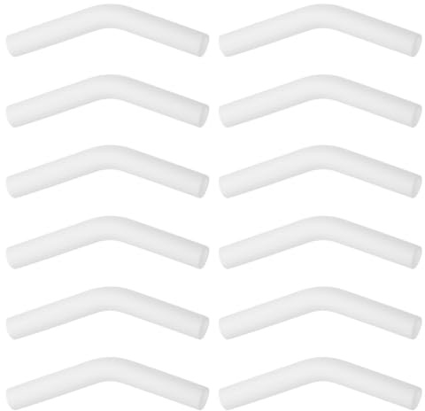 LOPUNER Lot de 12 Embouts de Paille en Silicone Blanc Alimentaire, Souples et Hygiéniques, Adaptés aux Pailles en Verre et Gobelets pour Usage Mobile Sécurisé