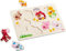 HABA 303183 - Greifpuzzle Oma Lenis Tiere , Holzspielzeug ab 12 Monaten , 8-teiliges Puzzle aus Holz mit bunten Tiermotiven , Mit großen Knöpfen zum Greifen