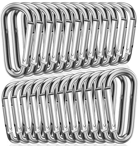 STURME 24 Stück Karabiner klein Mini Karabinerhaken Aluminium Feder Link Schlüsselkette Langlebig Verbessert für Camping, Angeln, Wandern oder Reisen 51mm