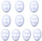 meioro DIY Livre Blanc Masque Pulpe Blanc Masque Peint À La Main Personnalité Créative Conception Libre Masque (5 hommes + 5 femmes)