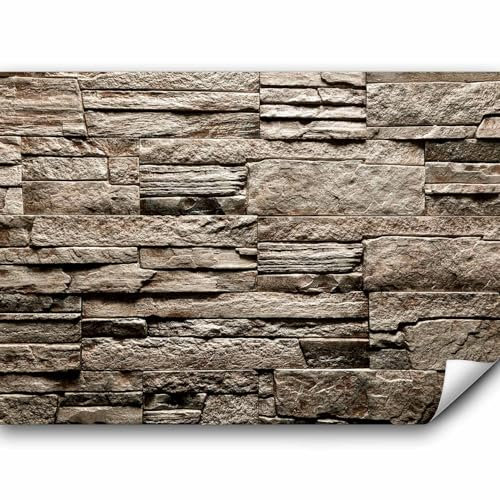 Fototapete murando selbstklebend Steinoptik 392x280 cm Tapete Wandtapete Klebefolie Dekorfolie Tapetenfolie Wand Dekoration Wandaufkleber Wohnzimmer Steintapete Steine Mauer Steinoptik 3D
