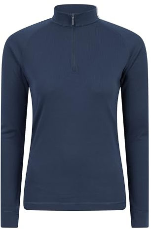 Mountain Warehouse Talus Womens Long Sleeves Baselayer Top - Thermal Underwear, Lightweight Ladies Shirt, Breathable, Warm & Easy Care - Spring Summer & Outdoors Navy Women's Size 10