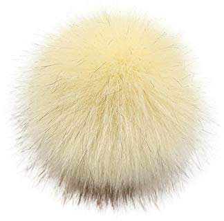 TUDUZ DIY Kunstpelz Pom Poms Ball mit Druckknopf/Gummiband Abnehmbarer Flauschiger Kunstfell Bommel Pompon für Mützen und Beanies Schuhe Schals Tasche Zubehör(A-7)