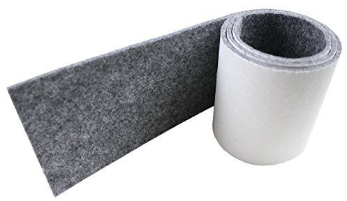 tukan-tex Filzgleiter Filzband Möbelgleiter Meterware Filzstoff, Groß (10cmx100cm) Bodenschutz, Filzstuhl, 3,5mm Dick Stark Selbstklebend Grau