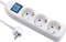 Electraline 62010, Steckdosenleiste 3-Fach, Kabel 1,5m / Mehrfachsteckdose/Tischsteckdose Steckerleiste, Weib