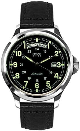 BWC Swiss Herren Uhr Analog Automatik mit Leder Armband 200525002