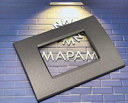 Placche Compatibili con Bticino LIVING LIGHT placca a 3 moduli per supporti LN4703 e N4703 (3 posti, T07 - testa moro)